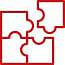 Red puzzle pieces icon