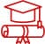 Red diploma icon